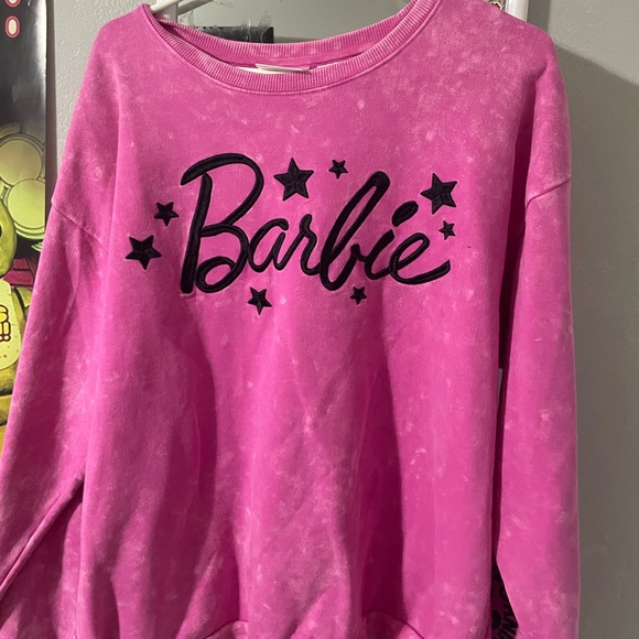 Tops - Pink embroidered barbie crewneck